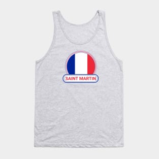 Saint Martin Country Badge - Saint Martin Flag Tank Top